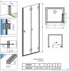 Radaway Carena DWB drzwi prysznicowe 90 prawe przejrzyste 134502-01-01NR
